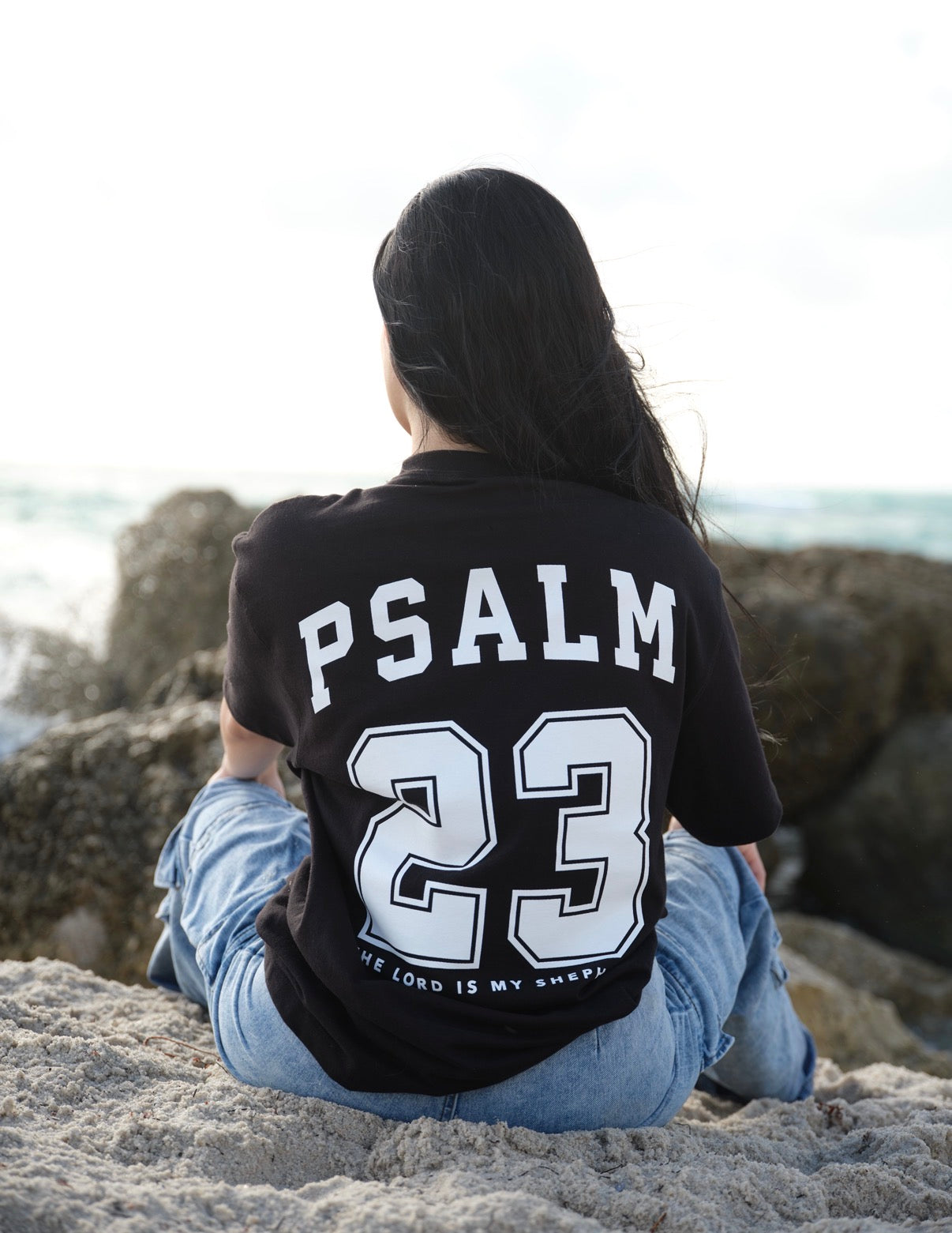 The Verse Psalm 23 Oversized Tee - Black
