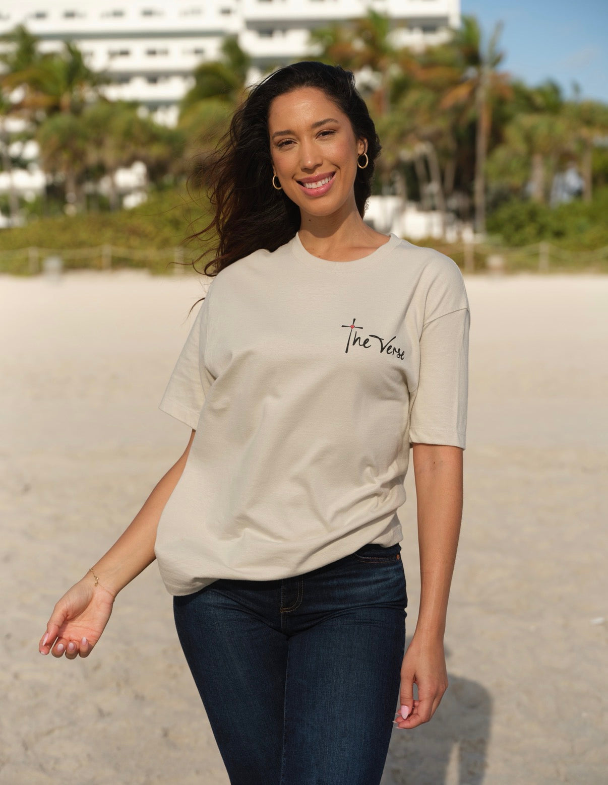 The Verse Psalm 23 Oversized Tee – Sand